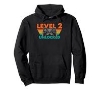 Level 2 Unlocked Gamer Birthday Retro Controller Pullover Hoodie
