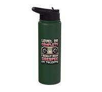 Level 20 Complete Respec Talents Gaming 20th Gamer Birthday Stainless Steel Insulated Water Bottle