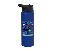 Level 20 Unlocked 20th Video Gamer Birthday Stainless Steel Insulated Water Bottle