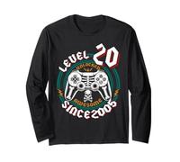Level 20 Unlocked Awesome Since 2005, Gamer 20th Birthday Long Sleeve T-Shirt