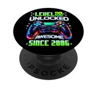 Level 20 Unlocked Awesome Since 2006 20th Birthday Gaming PopSockets Adhesive PopGrip