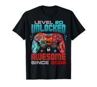 Level 20 Unlocked Awesome Since 2006 20th Birthday Gaming T-Shirt