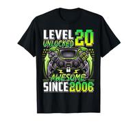 Level 20 Unlocked Awesome Since 2006 20th Birthday Gaming T-Shirt