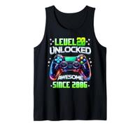 Level 20 Unlocked Awesome Since 2006 20th Birthday Gaming Tank Top