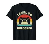 Level 20 Unlocked - Funny Gaming Vintage 20th Birthday Gamer T-Shirt