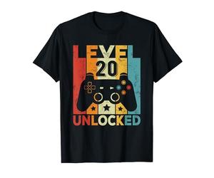 Level 20 Unlocked Gaming Controller 20th Birthday Men Women T-Shirt