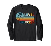 Level 20 Unlocked Video Gamer Twenty Year Old 20th Birthday Long Sleeve T-Shirt