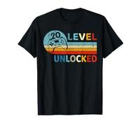 Level 20 Unlocked Video Gamer Twenty Year Old 20th Birthday T-Shirt