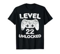 Level 22 Unlocked T-Shirt 22nd Video Gamer Birthday Gift T-Shirt