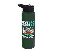 Level 23 Unlocked Birthday 23 Years Old Gifts 23rd Birthday Stainless Steel Insulated Water Bottle