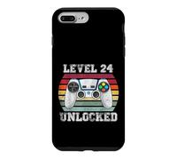 Level 24 Unlocked Funny 24th Birthday Gamer Vintage Retro Case for iPhone 7 Plus/8 Plus