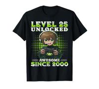 Level 25 Unlocked 25th Birthday Game Anime 25-Year-Old Gifts T-Shirt