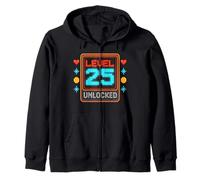 Level 25 unlocked 25th birthday video games gaming gamer Zip Hoodie