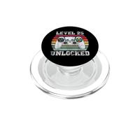 Level 25 Unlocked Funny 25th Birthday Gamer Vintage Retro PopSockets PopGrip for MagSafe