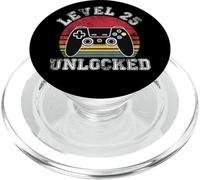 Level 25 Unlocked Retro 25th Birthday Video Gamer Men Women PopSockets PopGrip for MagSafe