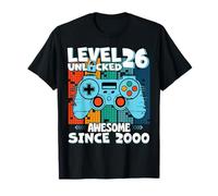 Level 26 Unlocked 26th Birthday 26 Year Old Gamer Since 2000 T-Shirt