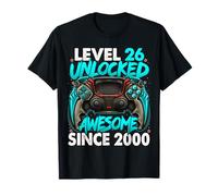 Level 26 Unlocked Awesome Since 2000 26th Birthday Gaming T-Shirt