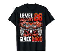 Level 26 Unlocked Awesome Since 2000 26th Birthday Gaming T-Shirt