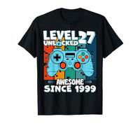 Level 27 Unlocked 27th Birthday 27 Year Old Gamer Since 1999 T-Shirt
