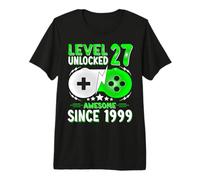 Level 27 Unlocked Birthday 27 Years Old Gifts 27th Birthday Premium T-Shirt