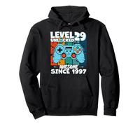 Level 29 Unlocked 29th Birthday 29 Year Old Gamer Since 1997 Pullover Hoodie