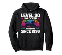 Level 30 Unlocked Awesome Since 1996 30th Birthday Gaming Pullover Hoodie
