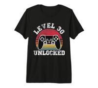 Level 30 Unlocked Retro 30th Birthday Video Gamer Men Women Premium T-Shirt
