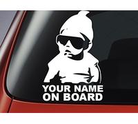 Level 33 Baby On Board Sticker- Personalised With Any Name - Car Decal, Window Sticker, Vinyl Baby On Board Sticker (Pink)
