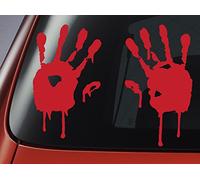 LEVEL 33© Blood Hand Prints - Red Vinyl Decal - Car, Window, Wall, Laptop Sticker