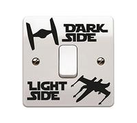 Level 33 Ltd Star Wars Themed Tie Fighter and - X wing Dark/Light Side Vinyl Decal Sticker Childs Room Lightswitch Wall