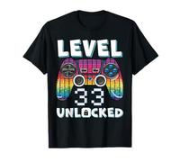 Level 33 Unlocked Funny Video Gamer 33rd Birthday Gaming T-Shirt
