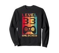 Level 33 Unlocked Retro Gamer Controller Birthday Design Sweatshirt