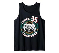 Level 35 Unlocked Awesome Since 1990, Gamer 35th Birthday Tank Top