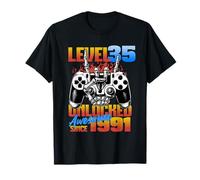 Level 35 Unlocked Awesome Since 1991 35th Birthday Men Gamer T-Shirt