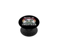 Level 35 Unlocked Funny 35th Birthday Gamer Vintage Retro PopSockets Adhesive PopGrip