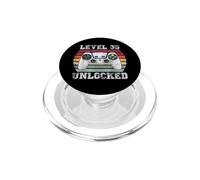 Level 35 Unlocked Funny 35th Birthday Gamer Vintage Retro PopSockets PopGrip for MagSafe