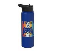 Level 35 Unlocked Gaming Controller 35th Birthday Men Women Stainless Steel Insulated Water Bottle