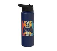 Level 35 Unlocked Gaming Controller 35th Birthday Men Women Stainless Steel Insulated Water Bottle