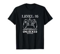 Level 35 Unlocked Gaming Lover 35th Birthday Funny Bday Game T-Shirt