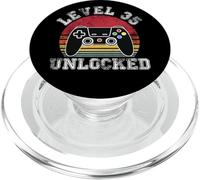 Level 35 Unlocked Retro 35th Birthday Video Gamer Men Women PopSockets PopGrip for MagSafe