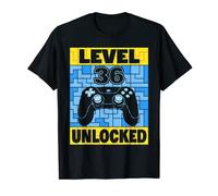 Level 36 Unlocked Gaming 36 Years Old Gamer 36th Birthday T-Shirt