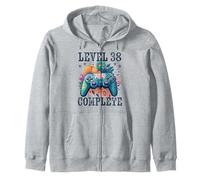 Level 38 Complete 38TH Wedding Anniversary For Parents Game Zip Hoodie