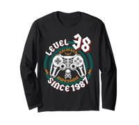 Level 38 Unlocked Awesome Since 1987, Gamer 38th Birthday Long Sleeve T-Shirt