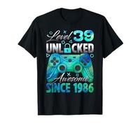 Level 39 Unlocked Awesome Since 1986 39th Birthday Gamer T-Shirt