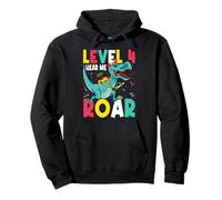 Level 4 Hear Me Roar Dinosaur 4th Grade Squad Back To School Pullover Hoodie