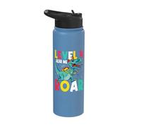 Level 4 Hear Me Roar Dinosaur 4th Grade Squad Back to School Stainless Steel Insulated Water Bottle