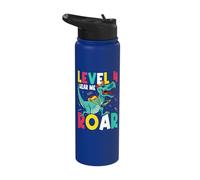 Level 4 Hear Me Roar Dinosaur 4th Grade Squad Back to School Stainless Steel Insulated Water Bottle