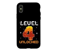 Level 4 Unlocked 4th Birthday Four Years Old Gamer Gaming Case for iPhone X/XS