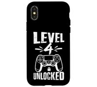 LEVEL 4 UNLOCKED 4th Birthday Gamer Case for iPhone X/XS