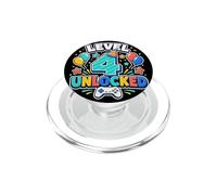 Level 4 Unlocked Gaming Badge Graphic Video Game Controller PopSockets PopGrip for MagSafe